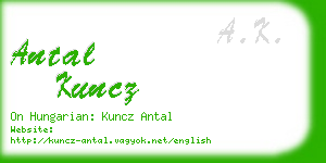 antal kuncz business card